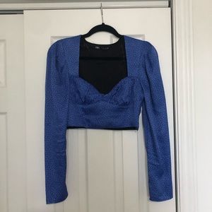 Blue Zara cropped long sleeve